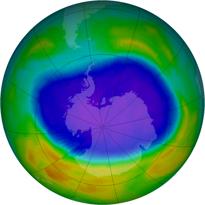 Antarctic ozone map for 01 October 1997